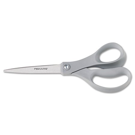 FISKARS Contoured Performance Scissors, 8" Long, 3.5" Cut Length, Gray Straight Handle 142490-1014